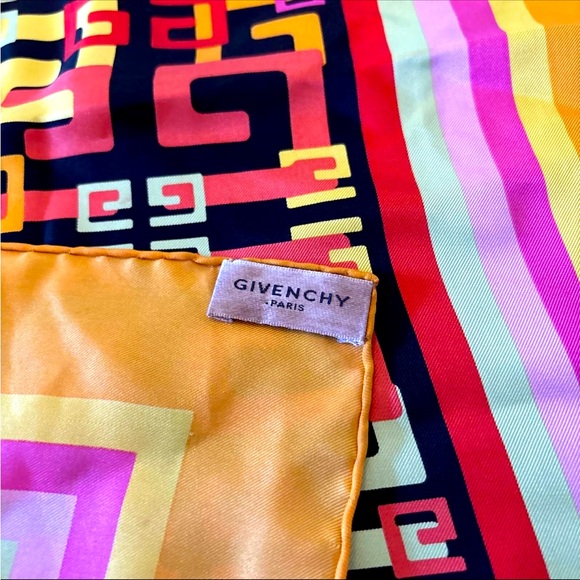 Givenchy Accessories - VTG Givenchy  Gold Logo Print Scarf Made In Italy Runway FINAL PRICED